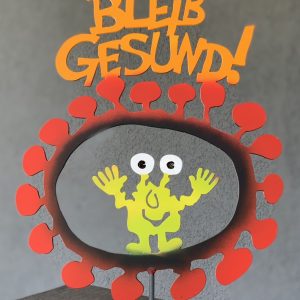 Patrick Preller - Metallskulptur - CORONA-Monster "BLEIBGESUND"