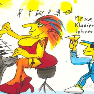 UDO LINDENBERG - handsignierter Siebdruck - "Meine Klavierlehrerin" Letztes Exemplar