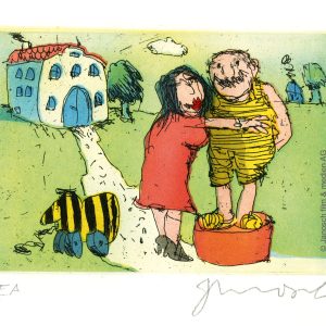 Janosch - Grafik - Ich liebe Sie sprach Frau Luise...