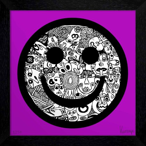 SMILE - Mini lila inkl. Rahmen 20x20cm