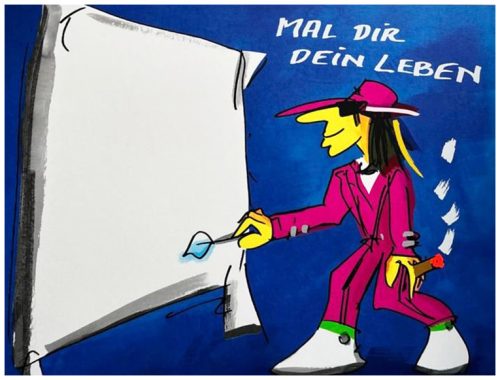 UDO LINDENBERG   -  Siebdruck  - MAL DIR DEIN LEBEN - Version 2024