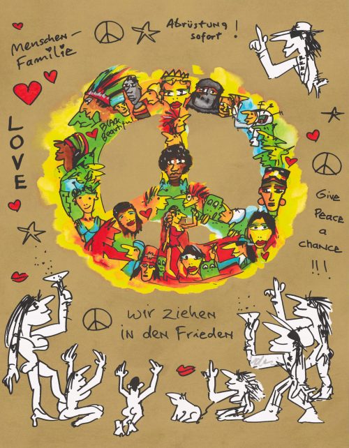 UDO LINDENBERG   -  handsignierter Siebdruck  - Wir ziehen in den Frieden Version 2025