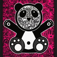 HAPPY PANDA - Romulo Kuranyi - Pink inkl. Rahmen 30x40 cm