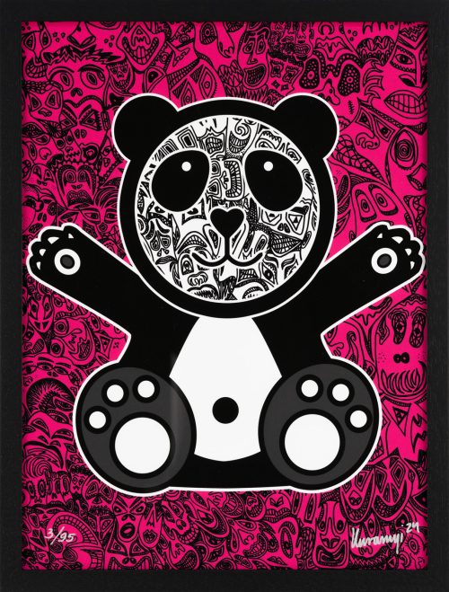 HAPPY PANDA - Romulo Kuranyi - Pink inkl. Rahmen 30x40 cm