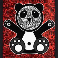 HAPPY PANDA - Romulo Kuranyi - Rot inkl. Rahmen 30x40 cm