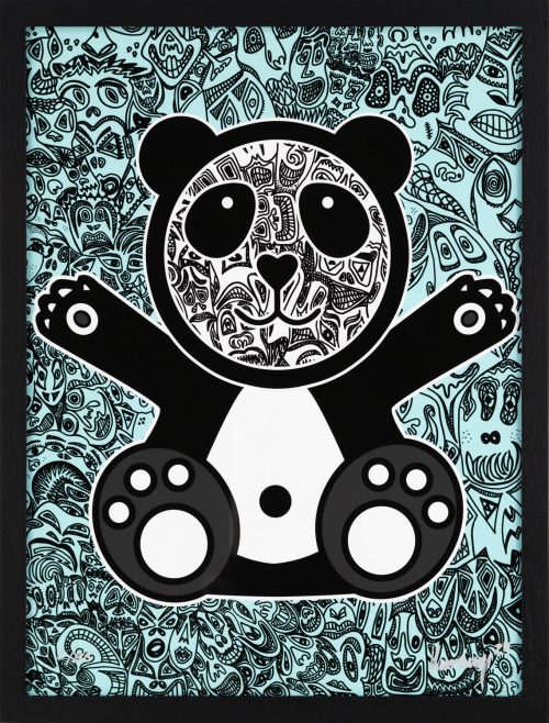 HAPPY PANDA - Romulo Kuranyi - Türkis inkl. Rahmen 30x40 cm