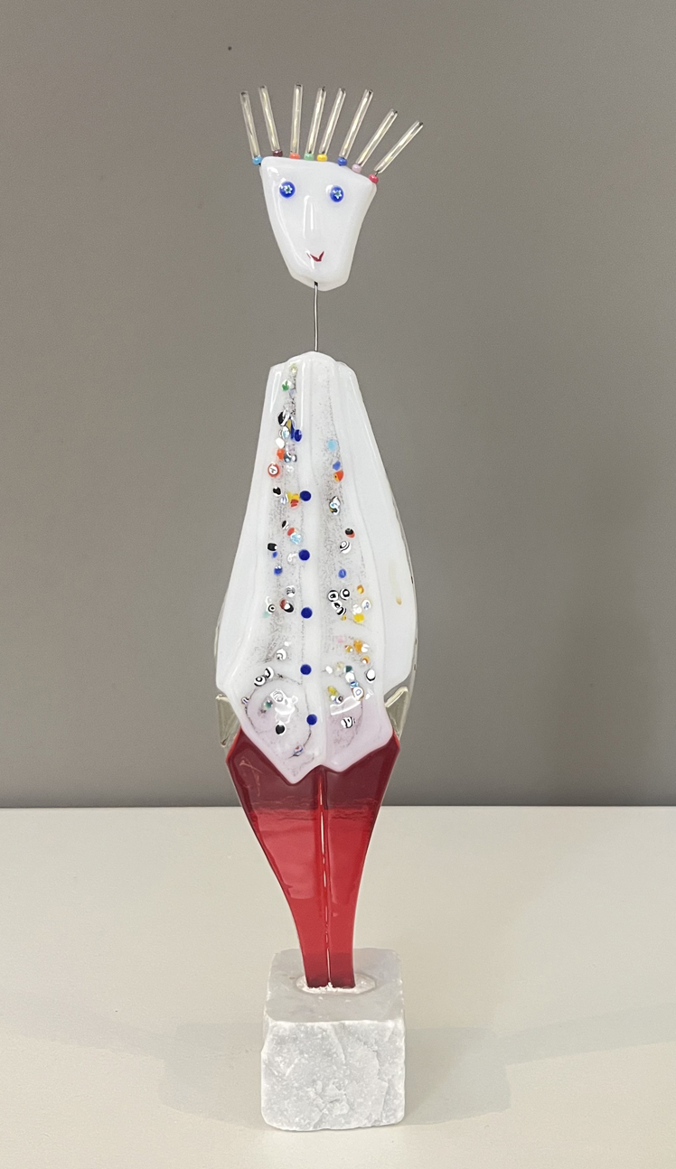 Michael Günther - Glasfigur - UNIKAT - Man in Red "Mini"