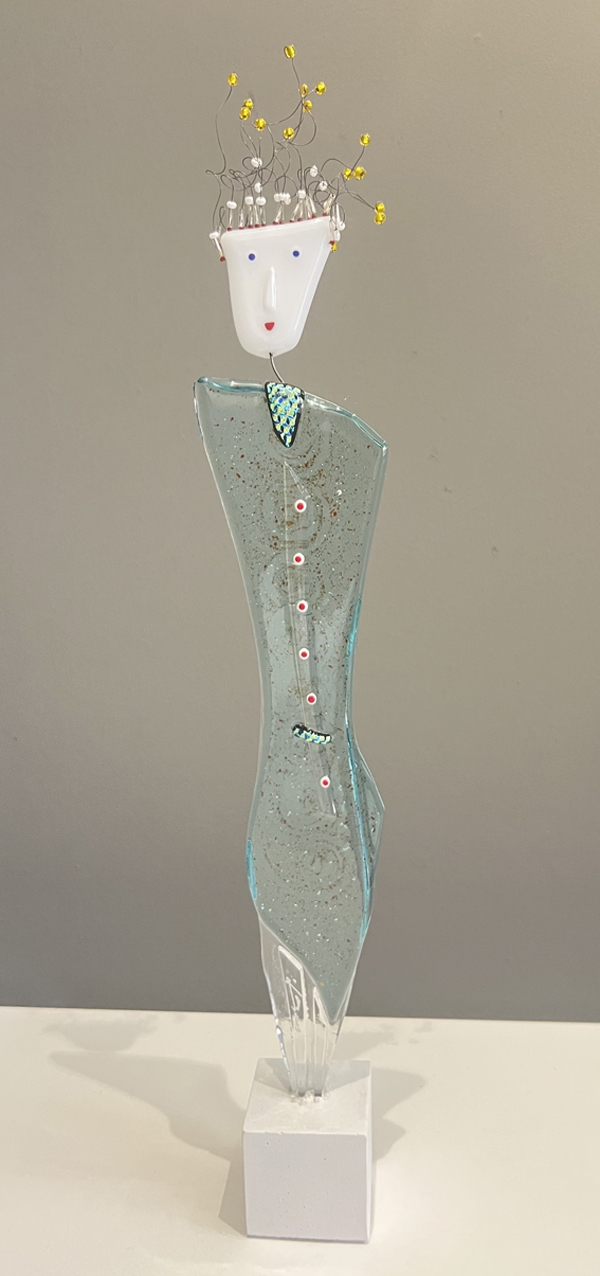 Michael Günther - Glasfigur - UNIKAT - Man in Türkis - Simple