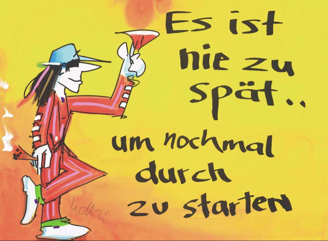 UDO LINDENBERG - Siebdruck - ES IST NIE ZU SPÄT UM NOCHMAL DURCH ZU STARTEN - VERSION 2026
